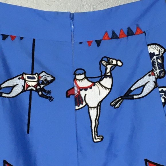 Plus Size Skirt Pockets, Novelty Print Skirt, Circus Skirt, Embroidered Skirt - Picture 12 of 14